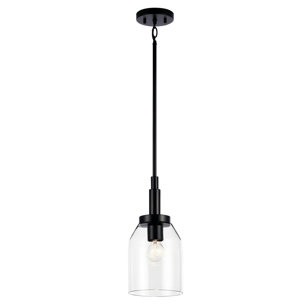 Madden 15 Inch 1 Light Mini Pendant with Clear Glass in Black