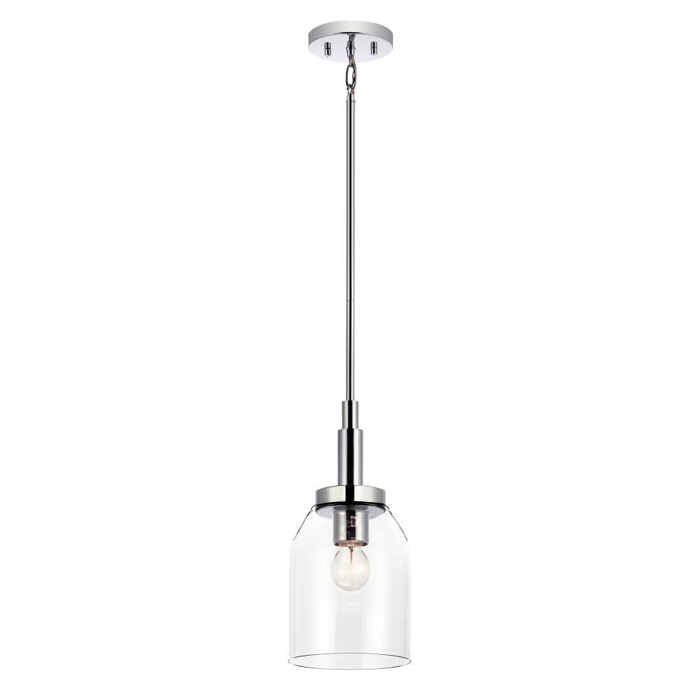 Madden 15 Inch 1 Light Mini Pendant with Clear Glass in Chrome