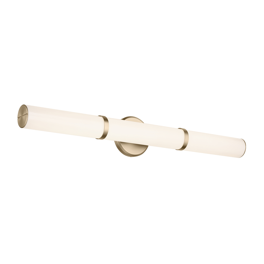 Rosh 32" Bath Bar Large LED with White Glass in Champagne Bronze