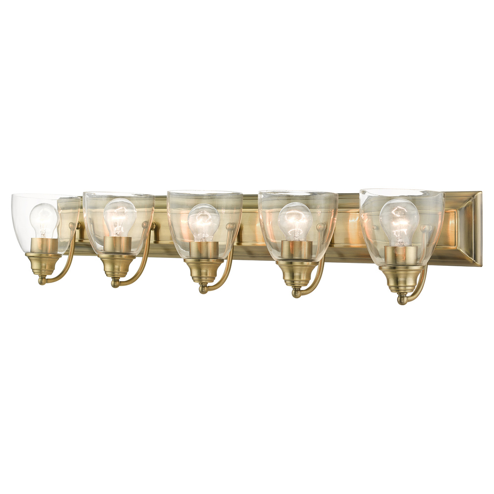 5 Lt Antique Brass Vanity Sconce