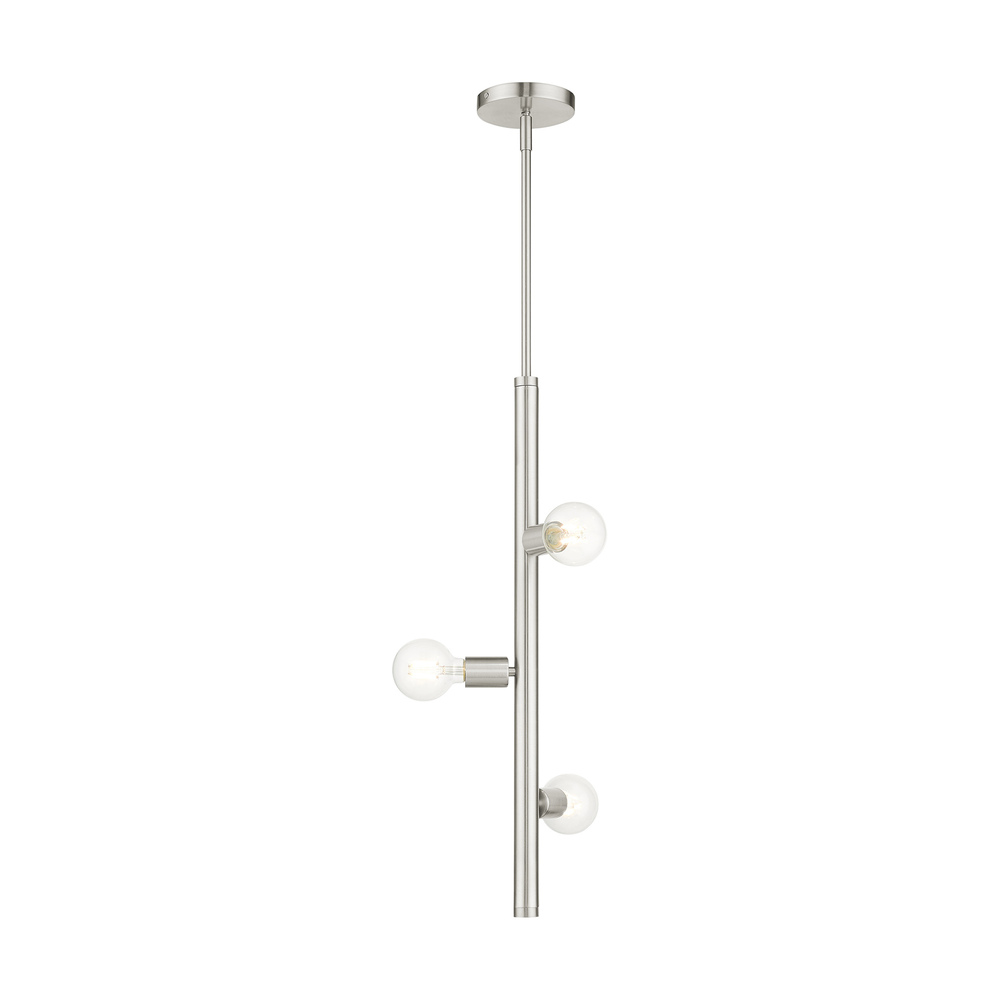 3 Lt Brushed Nickel Pendant