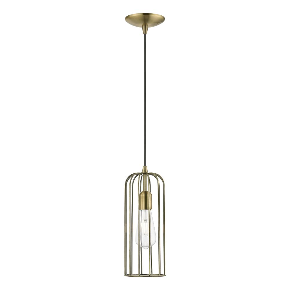 1 Light Antique Brass Pendant