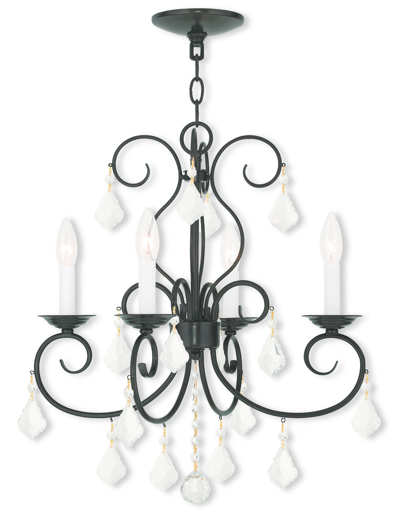 4 Light English Bronze Mini Chandelier