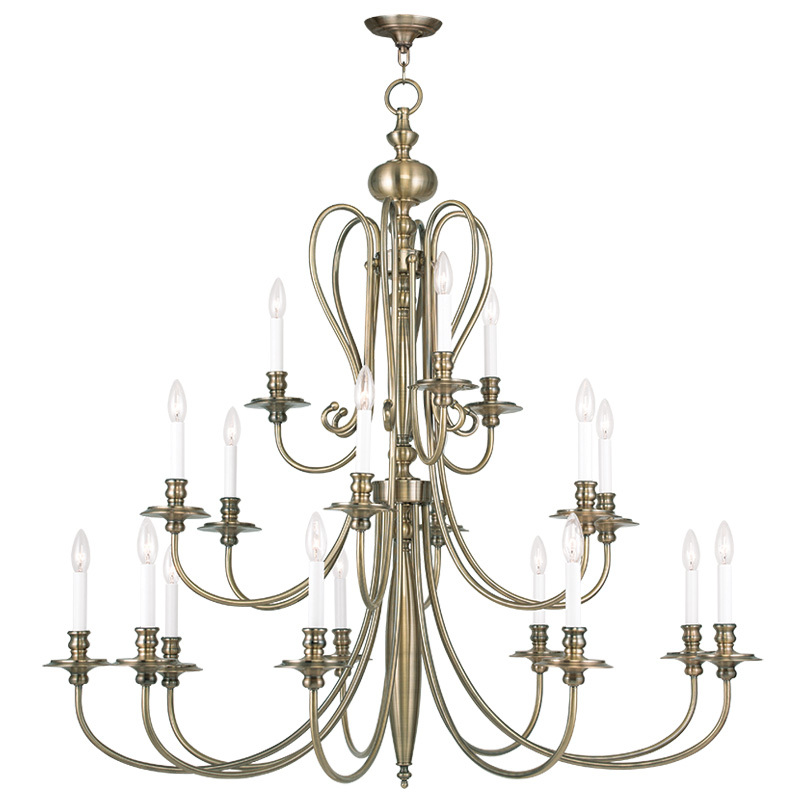 18 Light Antique Brass Chandelier