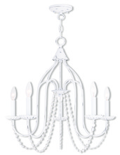 Livex Lighting 40795-60 - 5 Light Antique White Chandelier