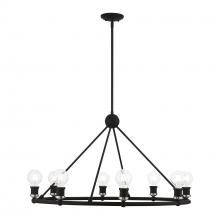 Livex Lighting 47168-04 - 8 Light Black with Brushed Nickel Accents Chandelier