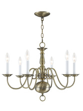 Livex Lighting 5006-01 - 6 Light Antique Brass Chandelier