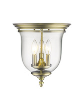 Livex Lighting 5021-01 - 3 Light Antique Brass Ceiling Mount