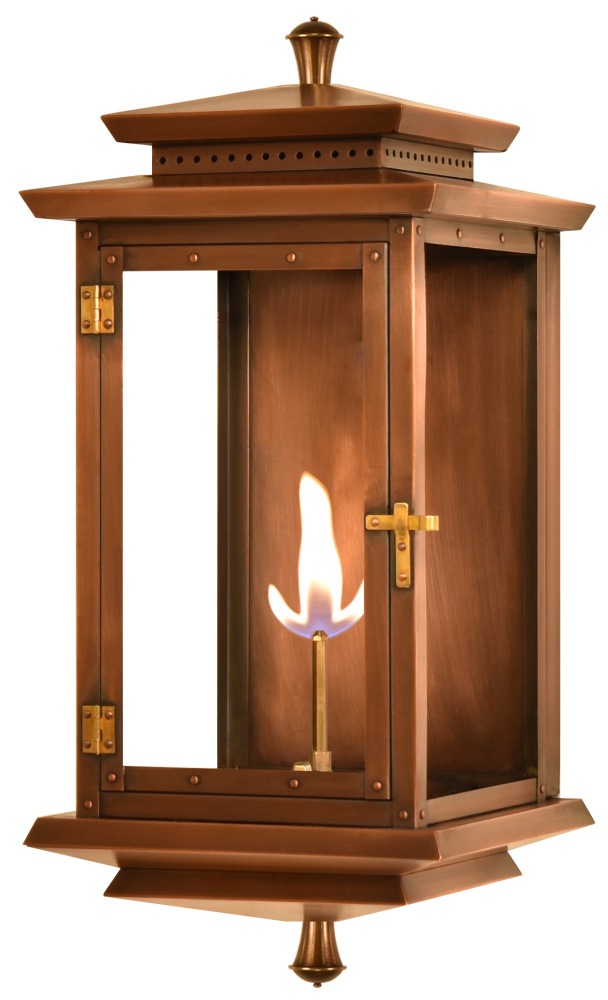 The CopperSmith Biltmore  Flush Traveler 25" Tall Copper Gas Wall Mount Outdoor LT Lantern