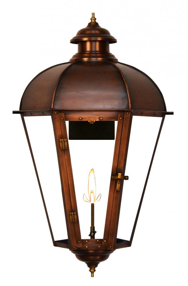 The CopperSmith Joachim Street 32" Tall Copper Gas Wall Mount Outdoor Light Lantern Sconce