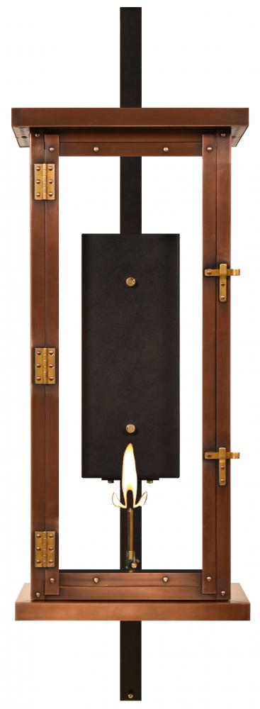 The CopperSmith Navarrete 40" Tall Copper Gas Wall Mount Outdoor Light Lantern Sconce