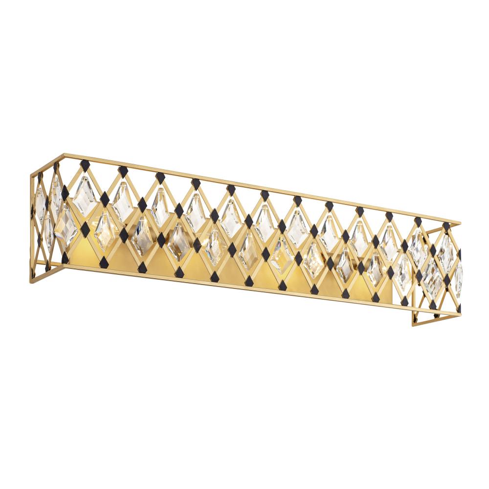 Windsor 4-Lt Crystal Bath - French Gold/Matte Black