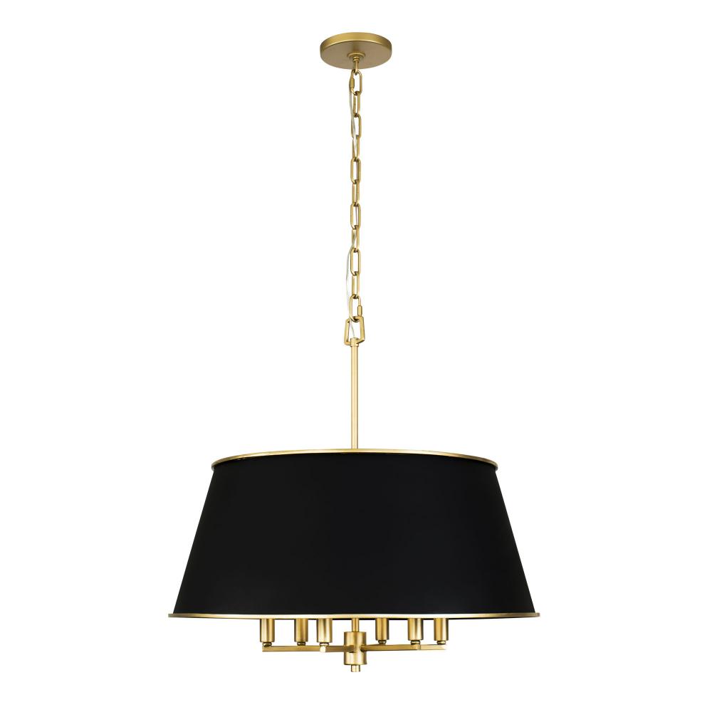 Coco 6-Lt Pendant - Matte Black/French Gold