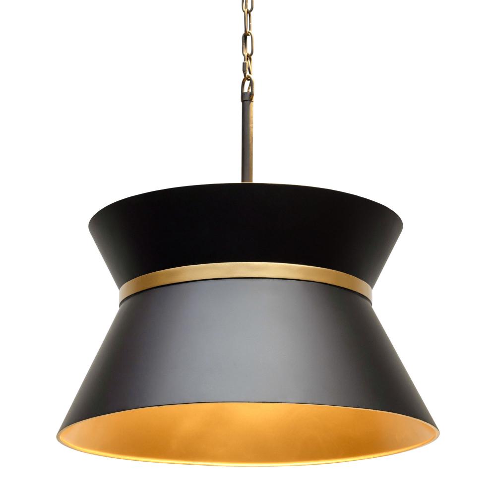 Mad Hatter 4-Lt   Pendant - Matte Black/French Gold