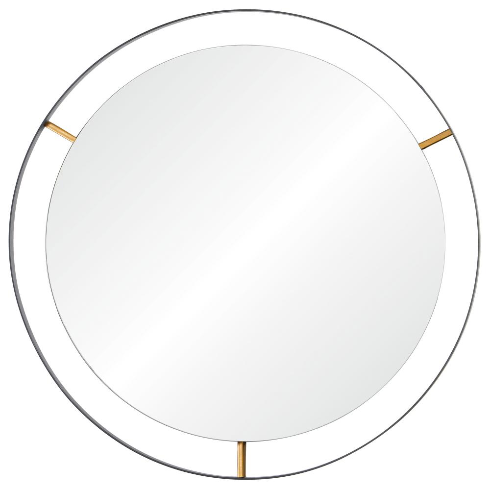 Framed 20-In Round Wall Mirror - Black