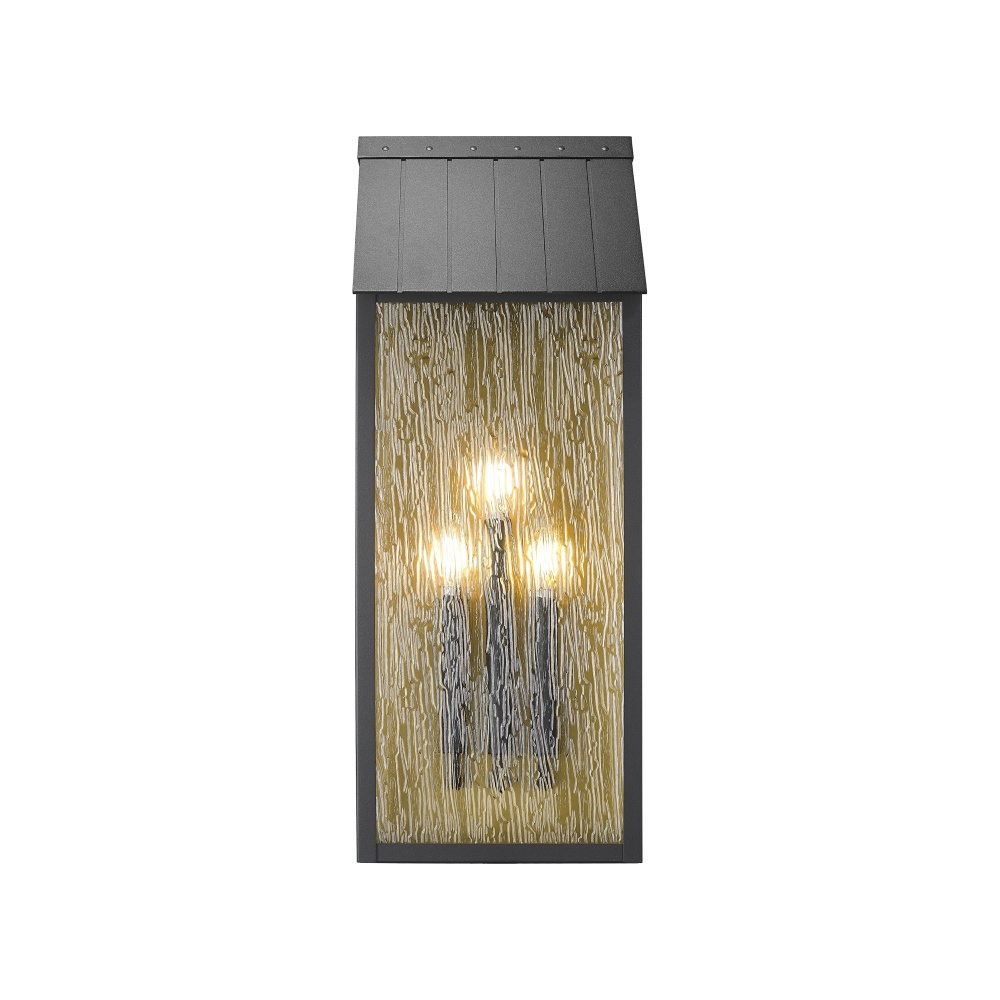 Point 2 Light 13.5" Outdoor Wall Sconce, Black and Brass