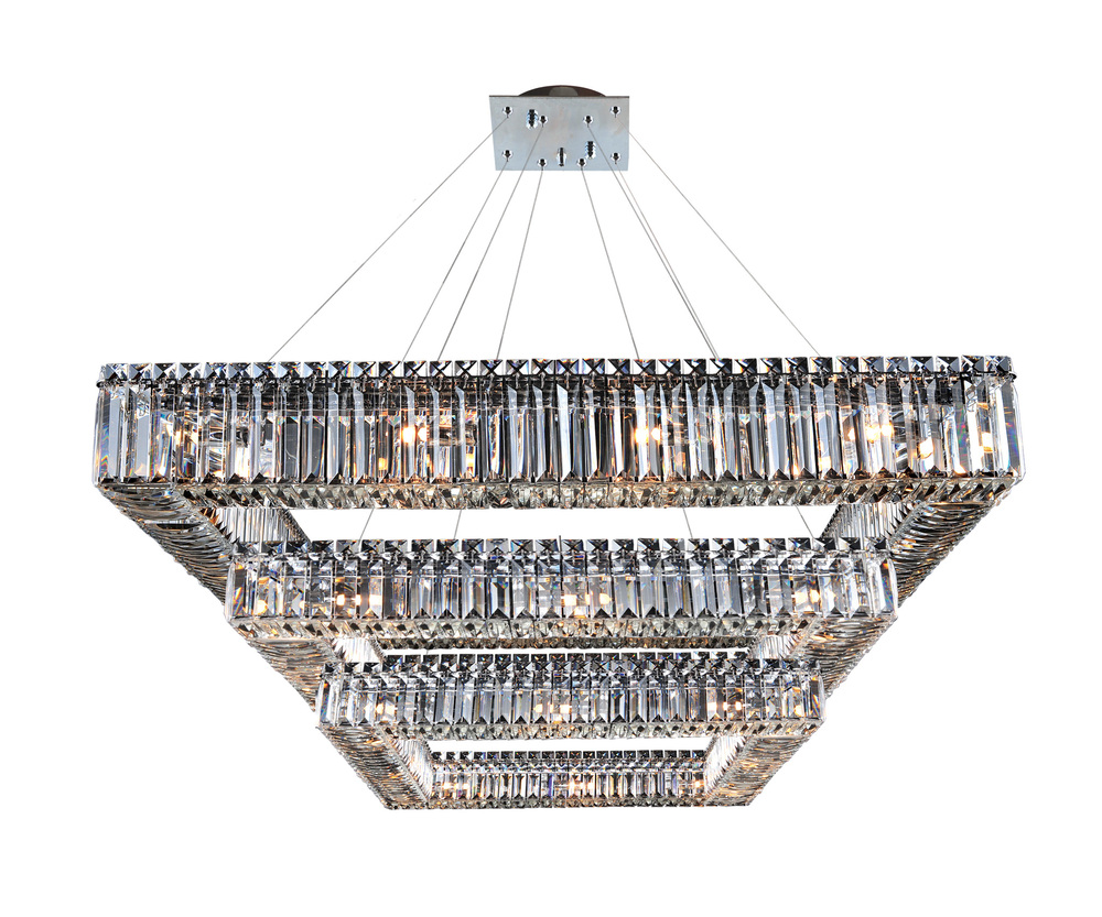 Quadro 35 Inch Square 3 Tier Pendant