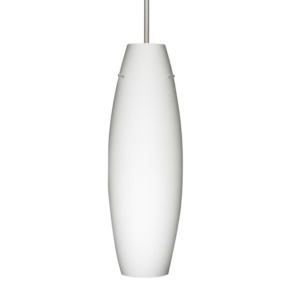 Besa Suzi 18 Pendant Opal Matte Satin Nickel 1x11W LED, 15Ft. Cord