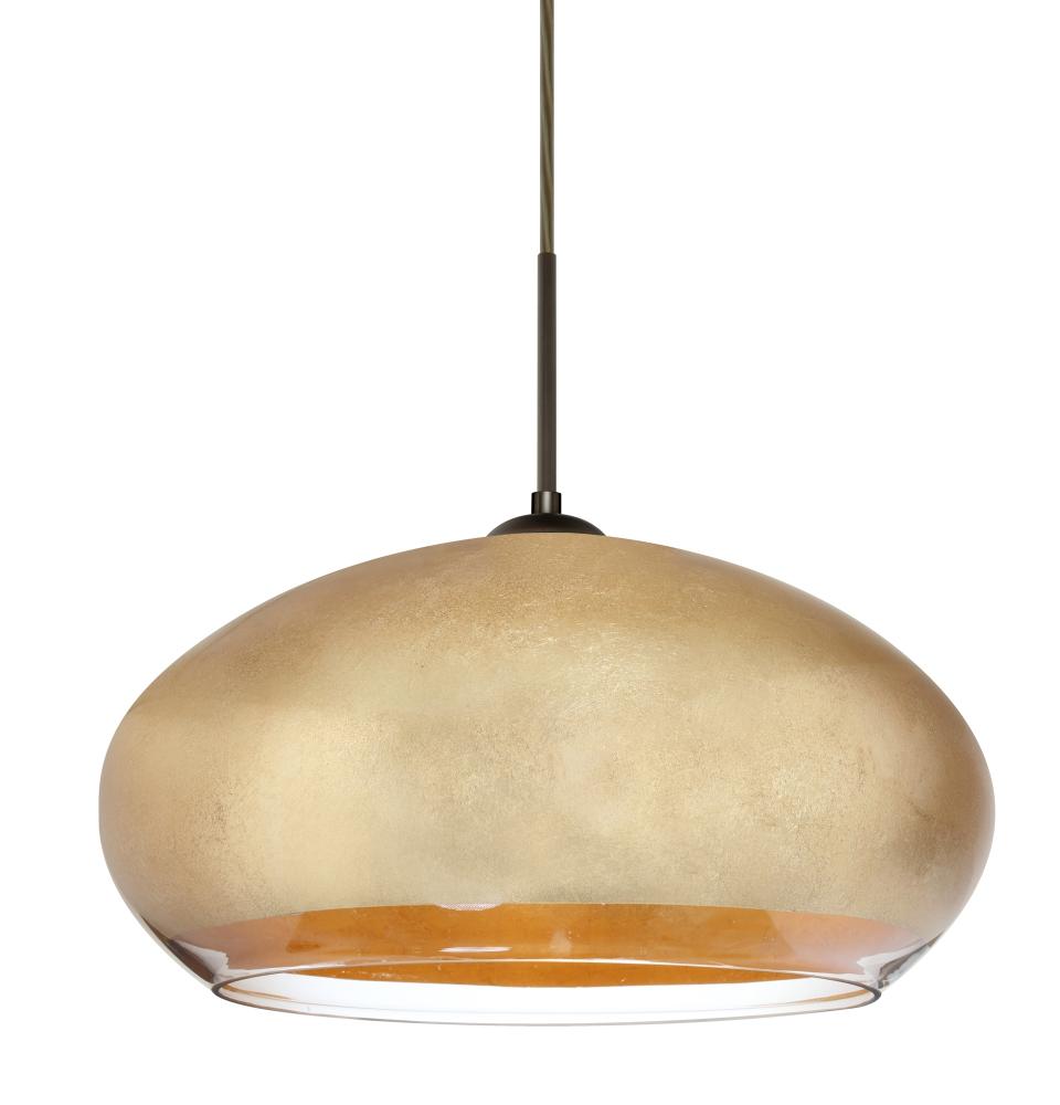 Besa Brio 14 Pendant Bronze Gold Foil 1x9W LED