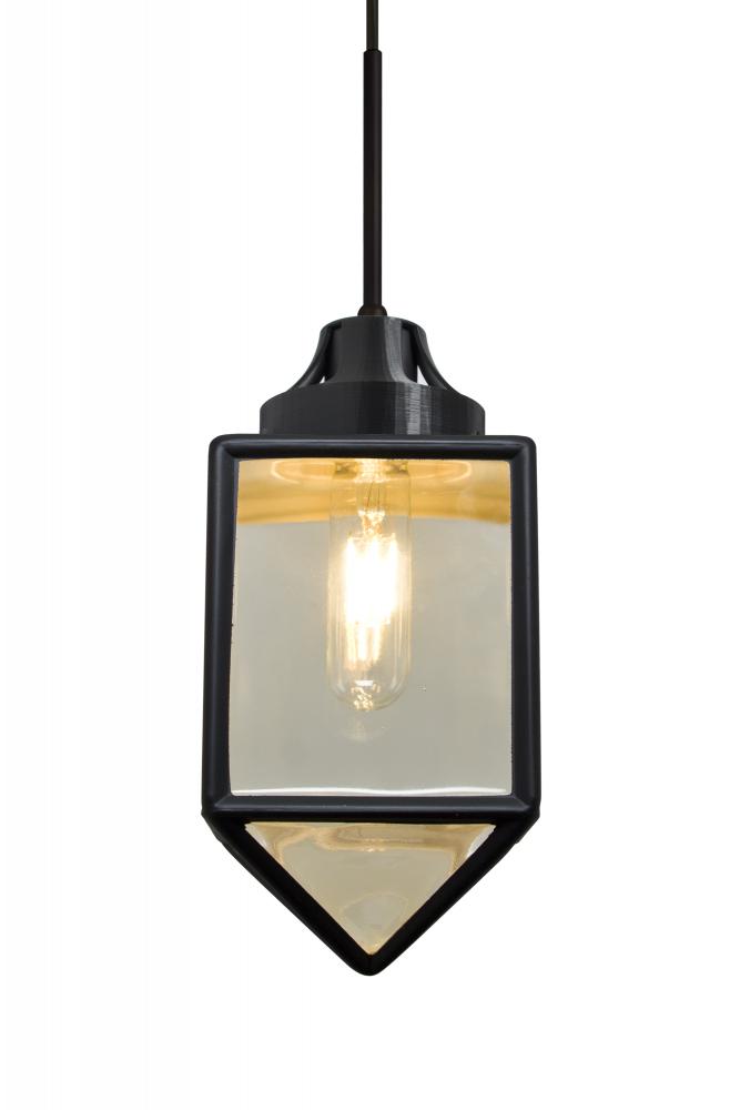 Besa, Bravo Cord Pendant, Black/Gold Bubble, Black Finish, 1x5W LED Filament