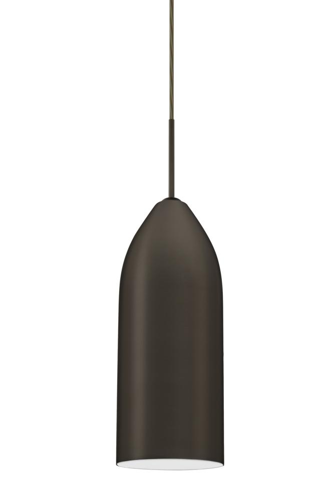 Besa, Lindy Cord Pendant, White, Satin Nickel Finish, 1x60W Medium Base