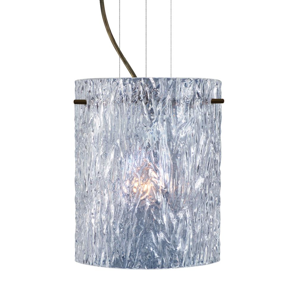 Besa Pendant Tamburo 8 Bronze Clear Stone 1x100W Medium Base, 15Ft. Option