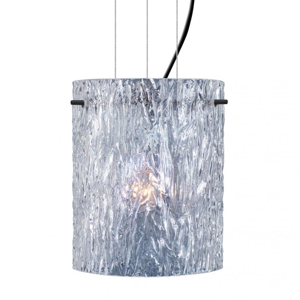 Besa Tamburo 8 Pendant Clear Stone Black 1x11W LED