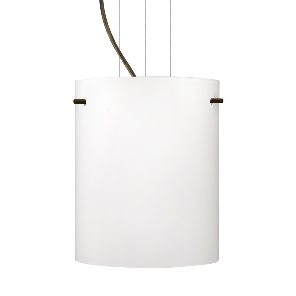 Besa Tamburo 8 Pendant Opal Matte Bronze 1x11W LED, 15Ft. Option