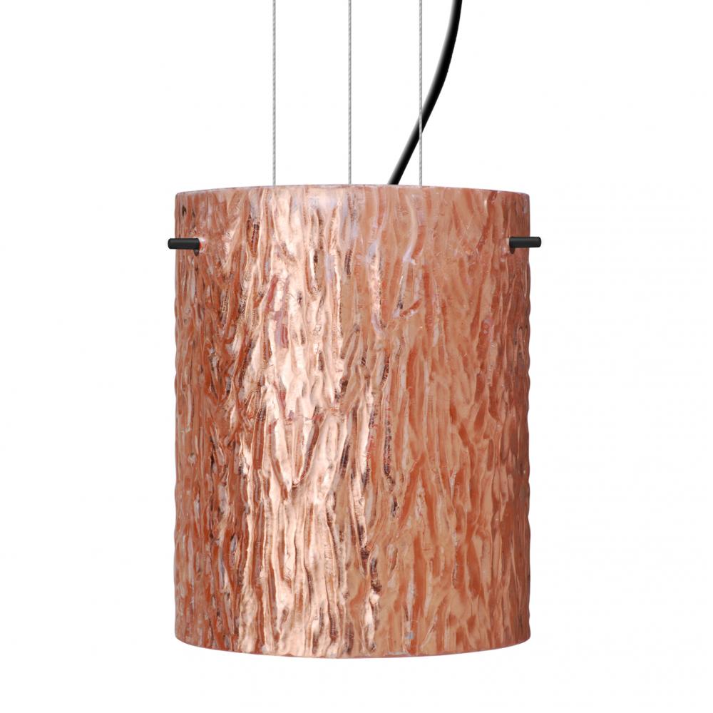 Besa Tamburo 8 Pendant Stone Copper Foil Black 1x11W LED