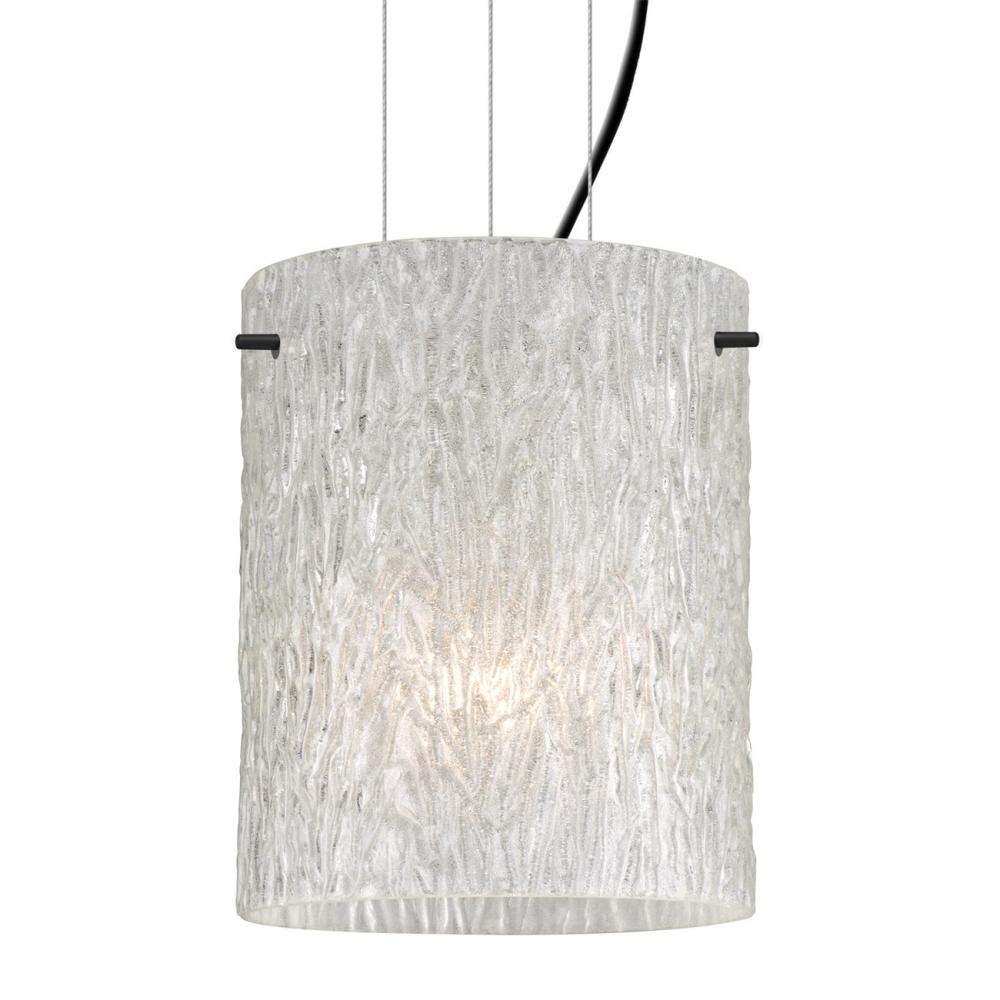 Besa Pendant Tamburo 8 Black Glitter Stone 1x11W LED