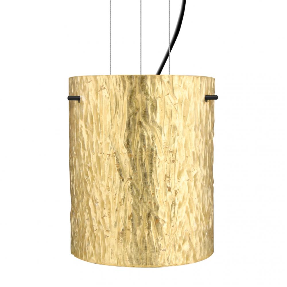 Besa Tamburo 8 Pendant Stone Gold Foil Black 1x11W LED