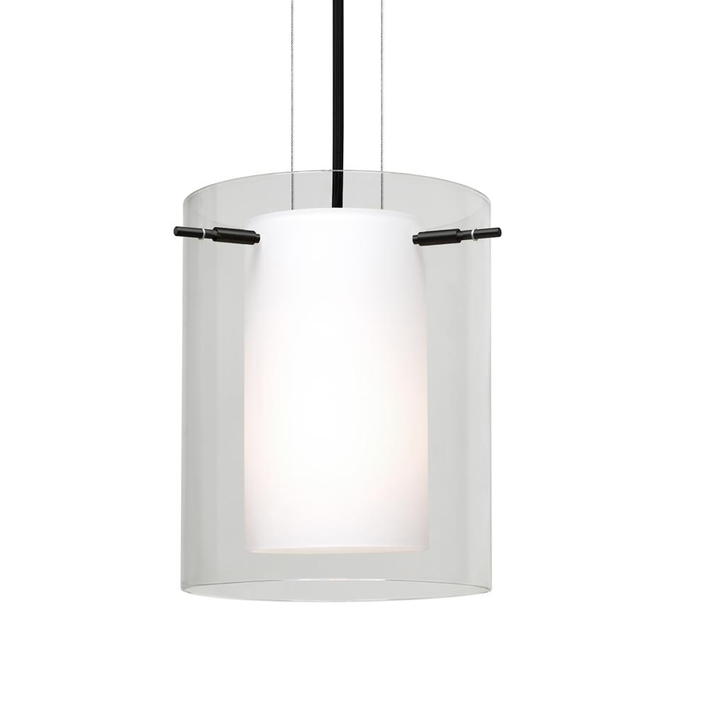 Besa Pahu 8 LED Pendant 1Kg Clear/Opal Black 1x11W LED