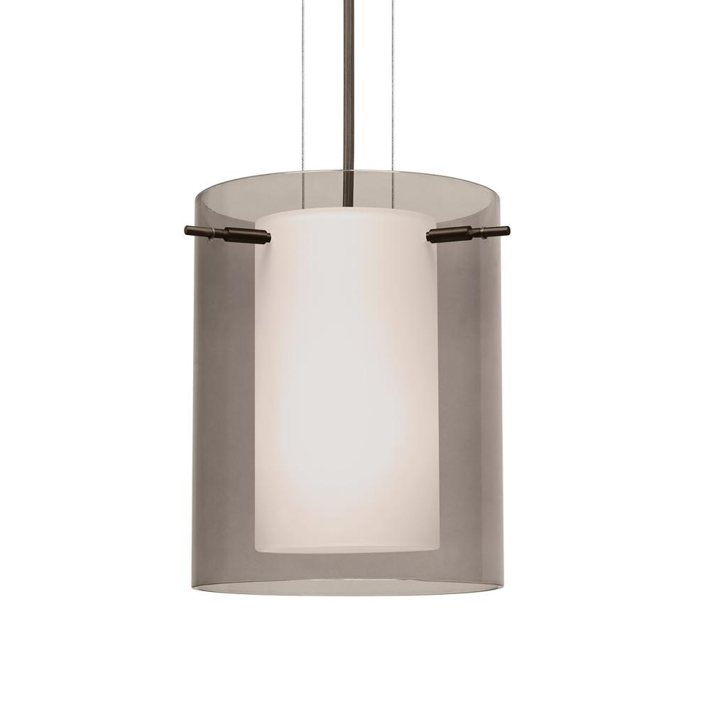 Besa Pendant Pahu 8 Bronze Transparent Smoke/Opal 1x100W Medium Base, 15Ft. Option