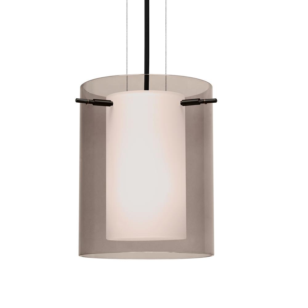 Besa Pendant Pahu 8 Black Transparent Smoke/Opal 1x11W LED