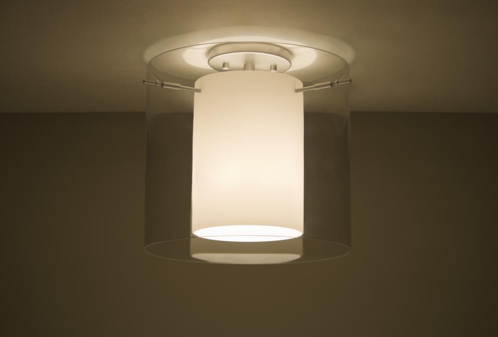 Besa Ceiling Pahu 12 Satin Nickel Clear/Opal 1x100W Medium Base