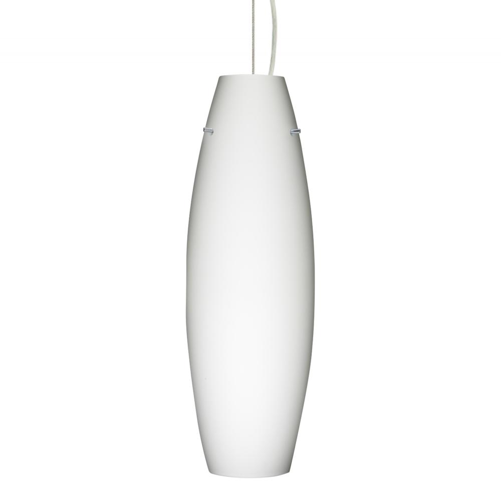 Besa Suzi 18 Pendant Opal Matte Satin Nickel 1x11W LED, 15Ft. Cord