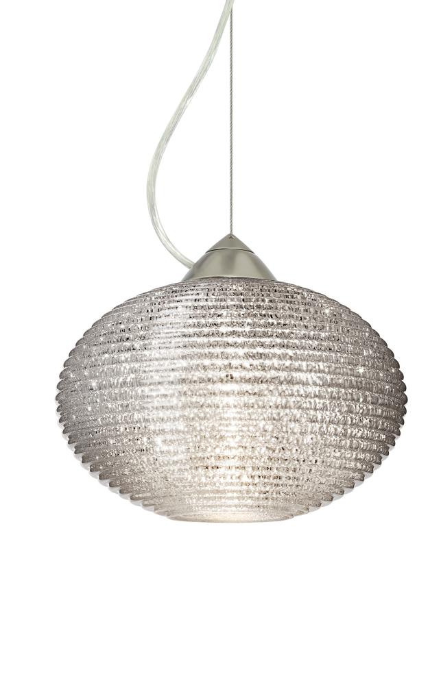 Besa Pape 10 Pendant 1Kx Glitter Satin Nickel 1x75W Medium Base