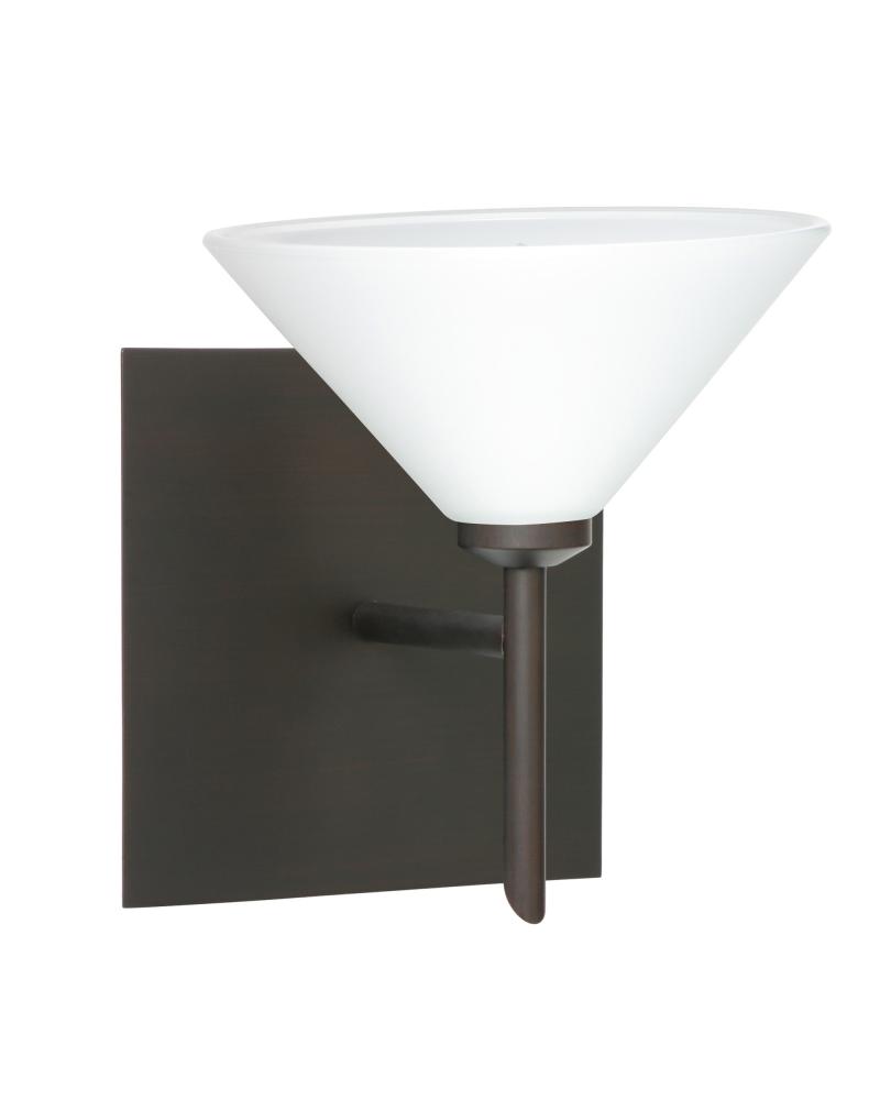 Besa Wall With SQ Canopy Kona Bronze White 1x5W LED