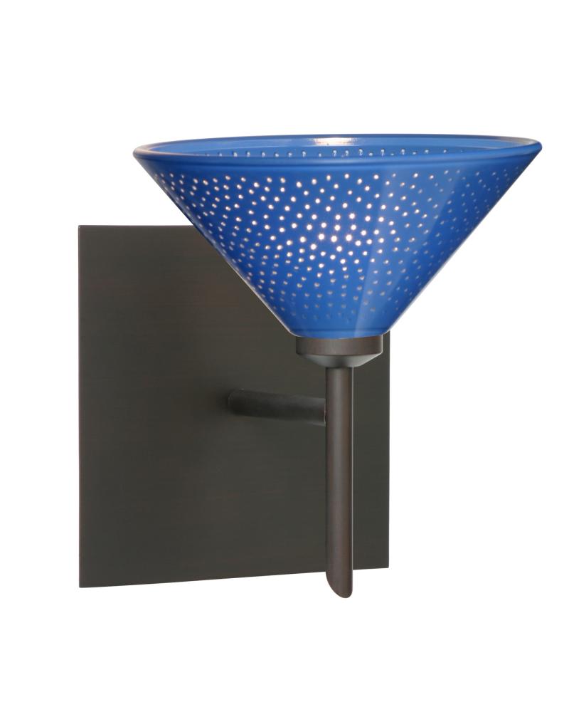 Besa Wall With SQ Canopy Kona Bronze Blue Starpoint 1x5W LED