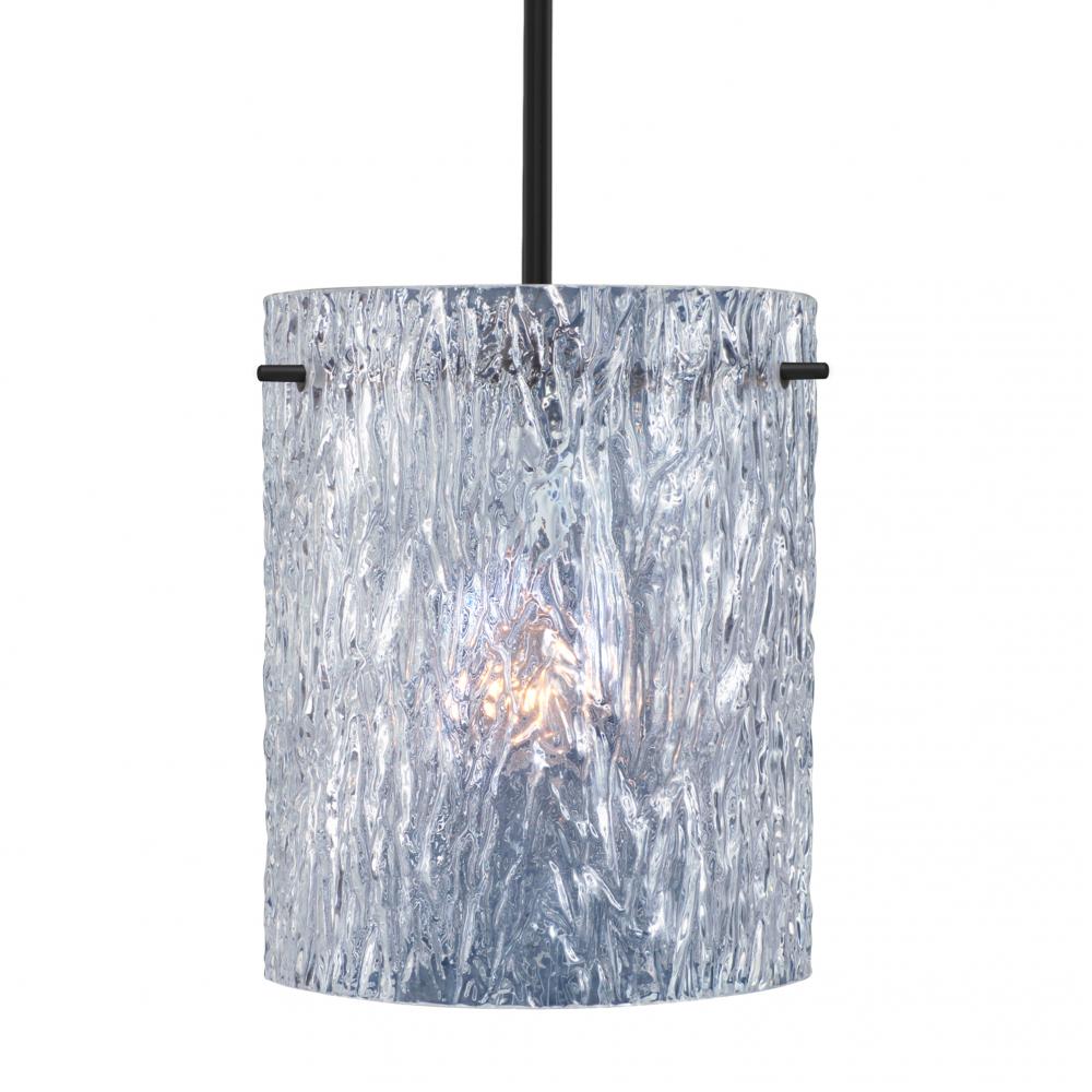 Besa Tamburo 8 Pendant Clear Stone Black 1x11W LED