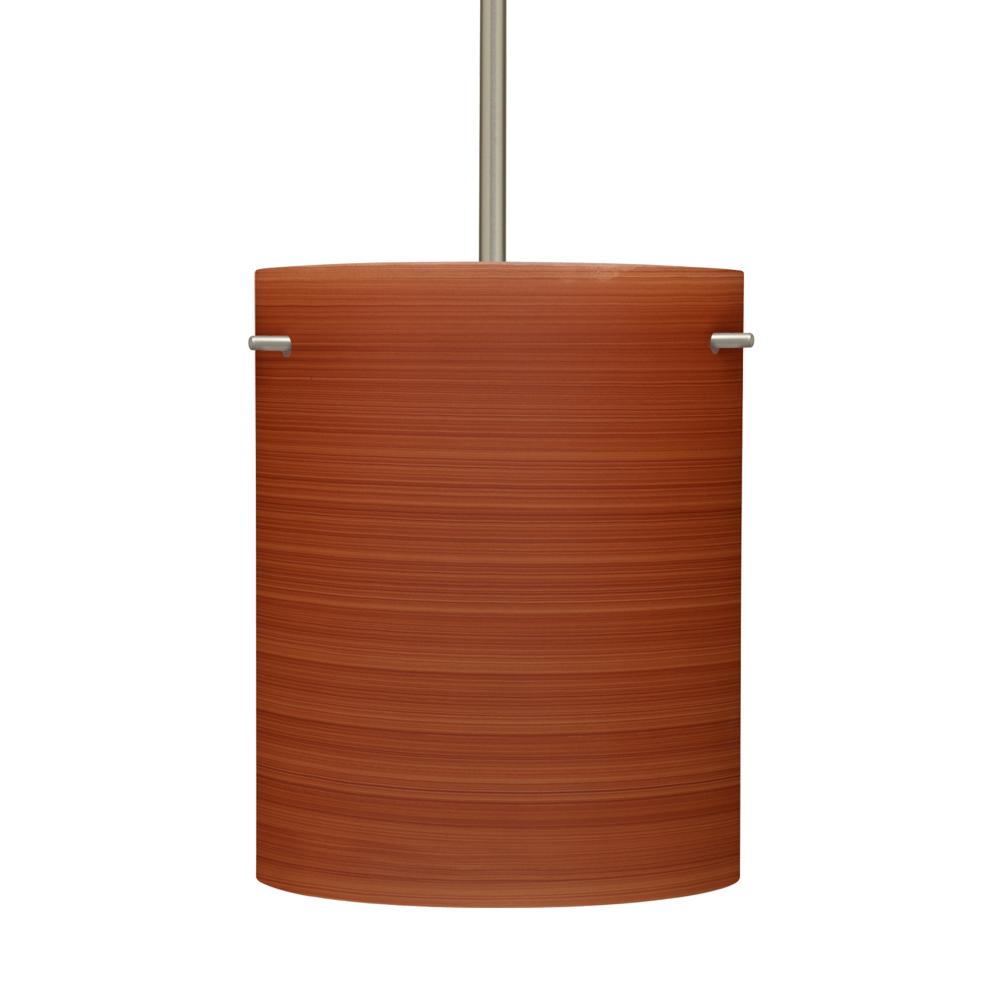 Besa Stem Pendant Tamburo 8 Satin Nickel Cherry 1x100W Medium Base, 15Ft. Cord