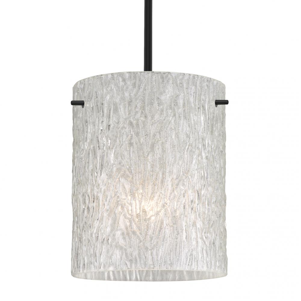 Besa Pendant Tamburo 8 Black Glitter Stone 1x11W LED