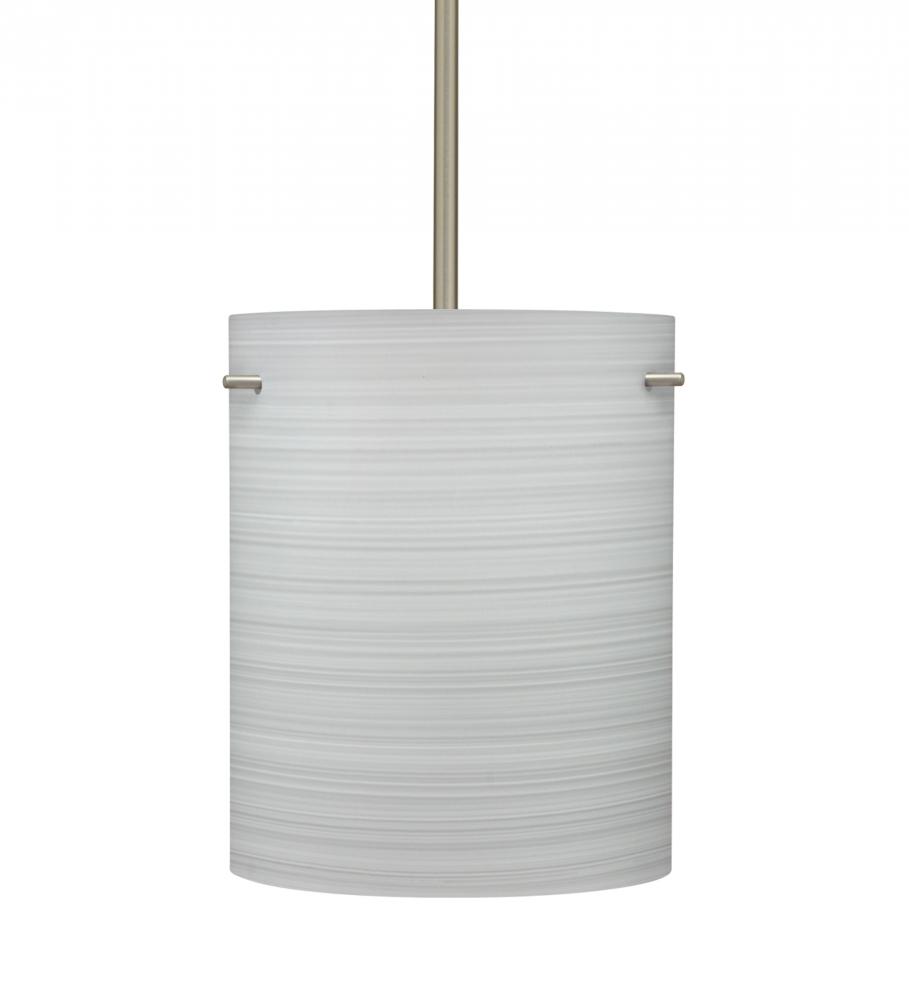 Besa Tamburo 8 Pendant Chalk Satin Nickel 1x11W LED, 15Ft. Cord