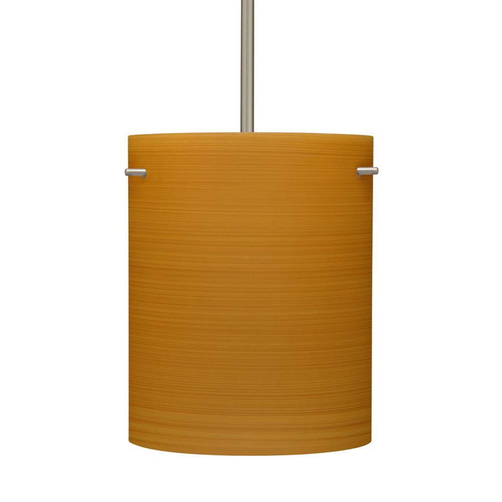 Besa Stem Pendant Tamburo 8 Satin Nickel Oak 1x100W Medium Base, 15Ft. Cord