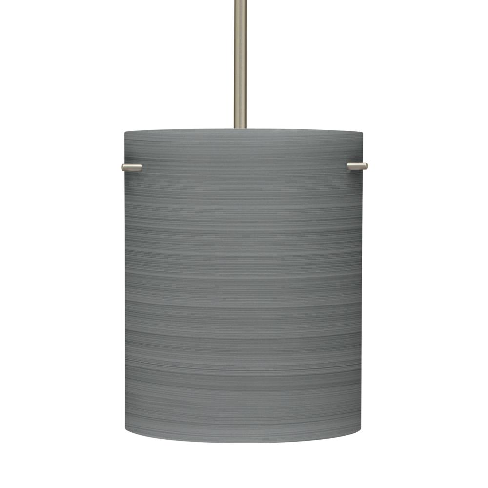 Besa Stem Pendant Tamburo 8 Satin Nickel Titan 1x100W Medium Base, 15Ft. Cord