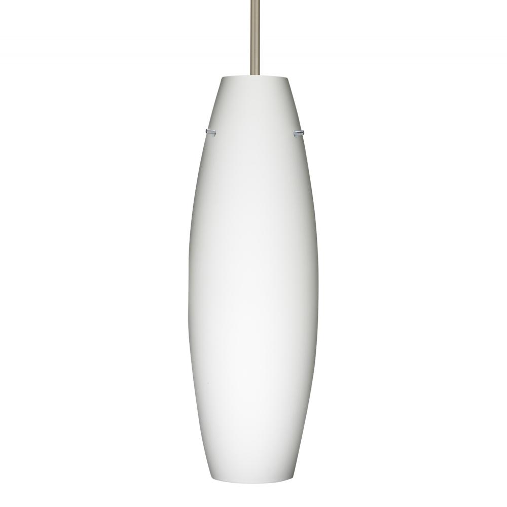 Besa Suzi 18 Pendant Opal Matte Satin Nickel 1x11W LED, 15Ft. Cord