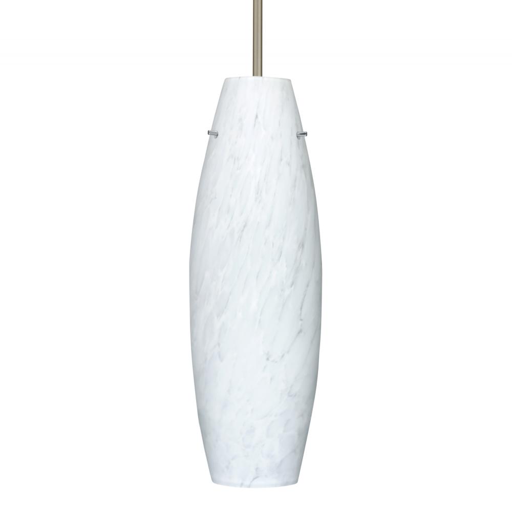 Besa Stem Pendant Suzi 18 Satin Nickel Carrera 1x150W Medium Base A21, 15Ft. Cord