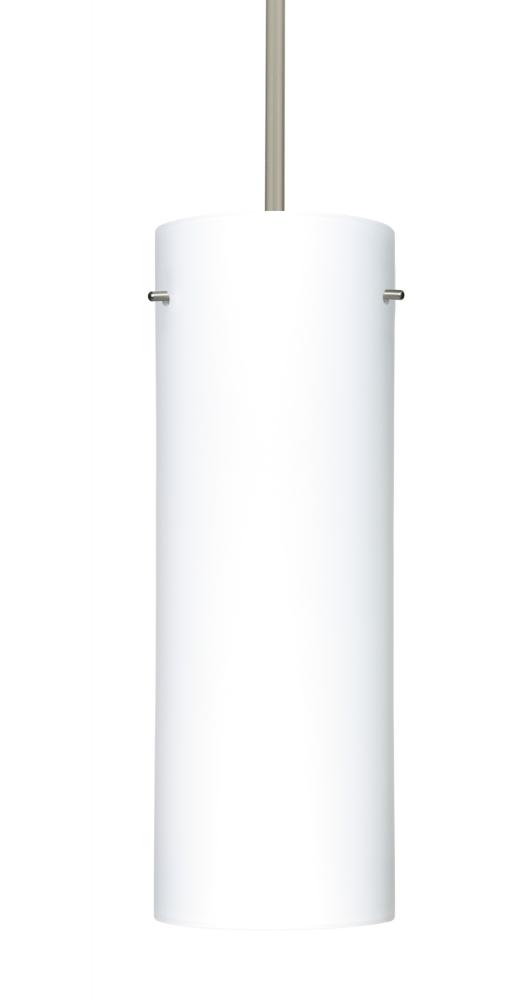 Besa Stem Pendant Stilo 18 Satin Nickel Opal Matte 1x150W Medium Base A21, 15Ft. Cord