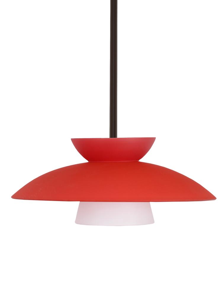 Besa Trilo 15 Pendant Red Matte Bronze 1x9W LED, 15Ft. Cord