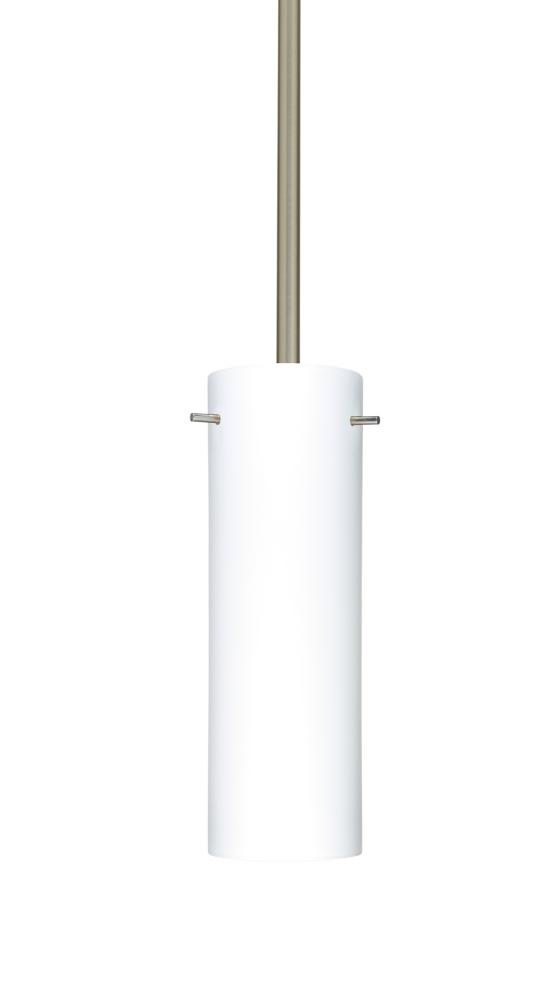 Besa Stem Copa Pendant Satin Nickel Opal Matte 1x40W B10 Medium Base